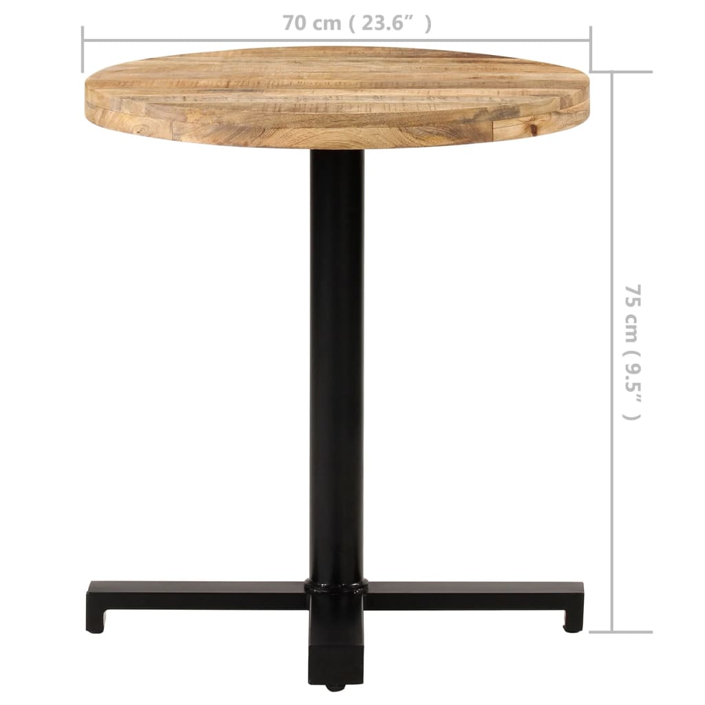Bistro stolić okrugli Ø 70 x 75 cm od grubog drva manga