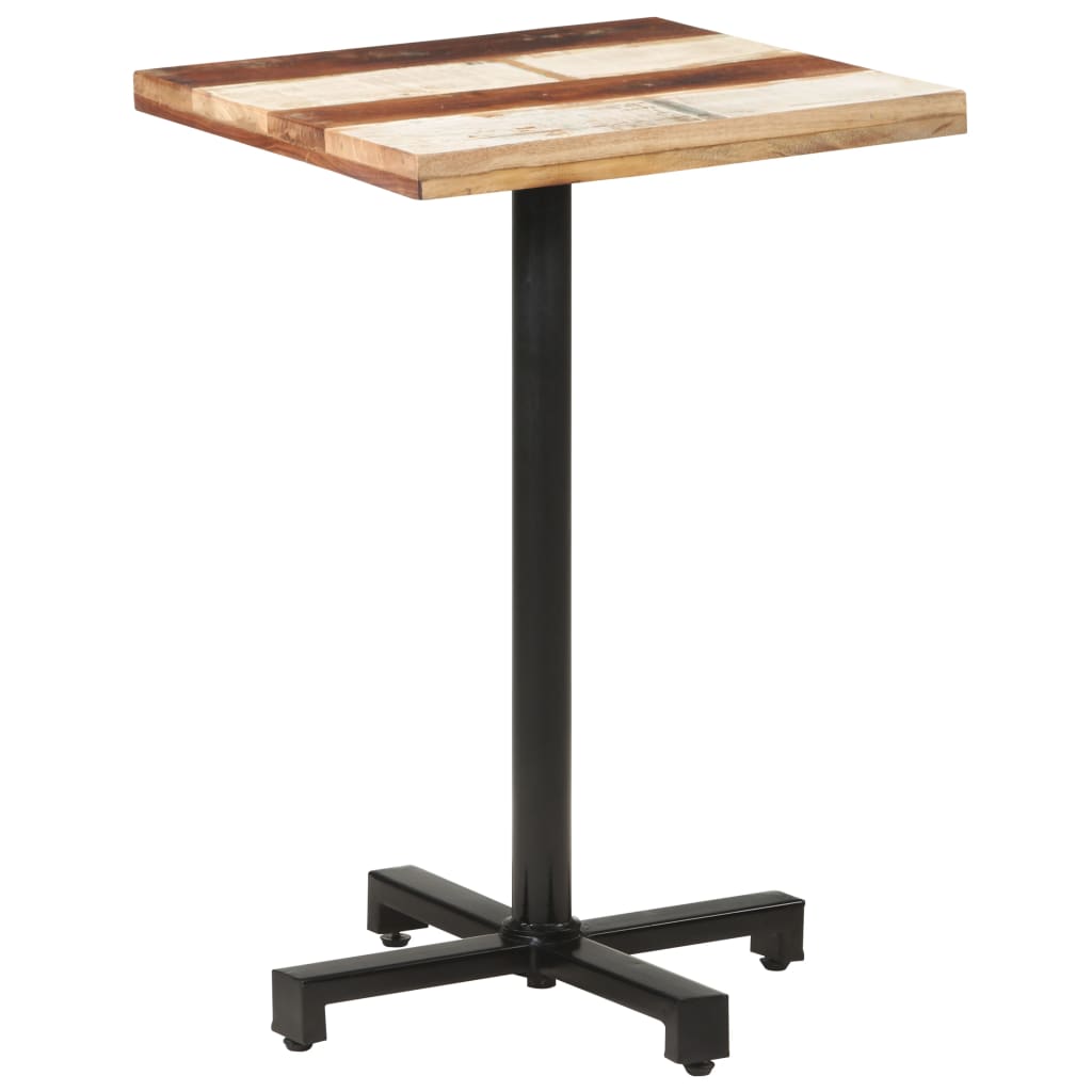 Bistro stol četvrtasti 50 x 50 x 75 cm masivno obnovljeno drvo