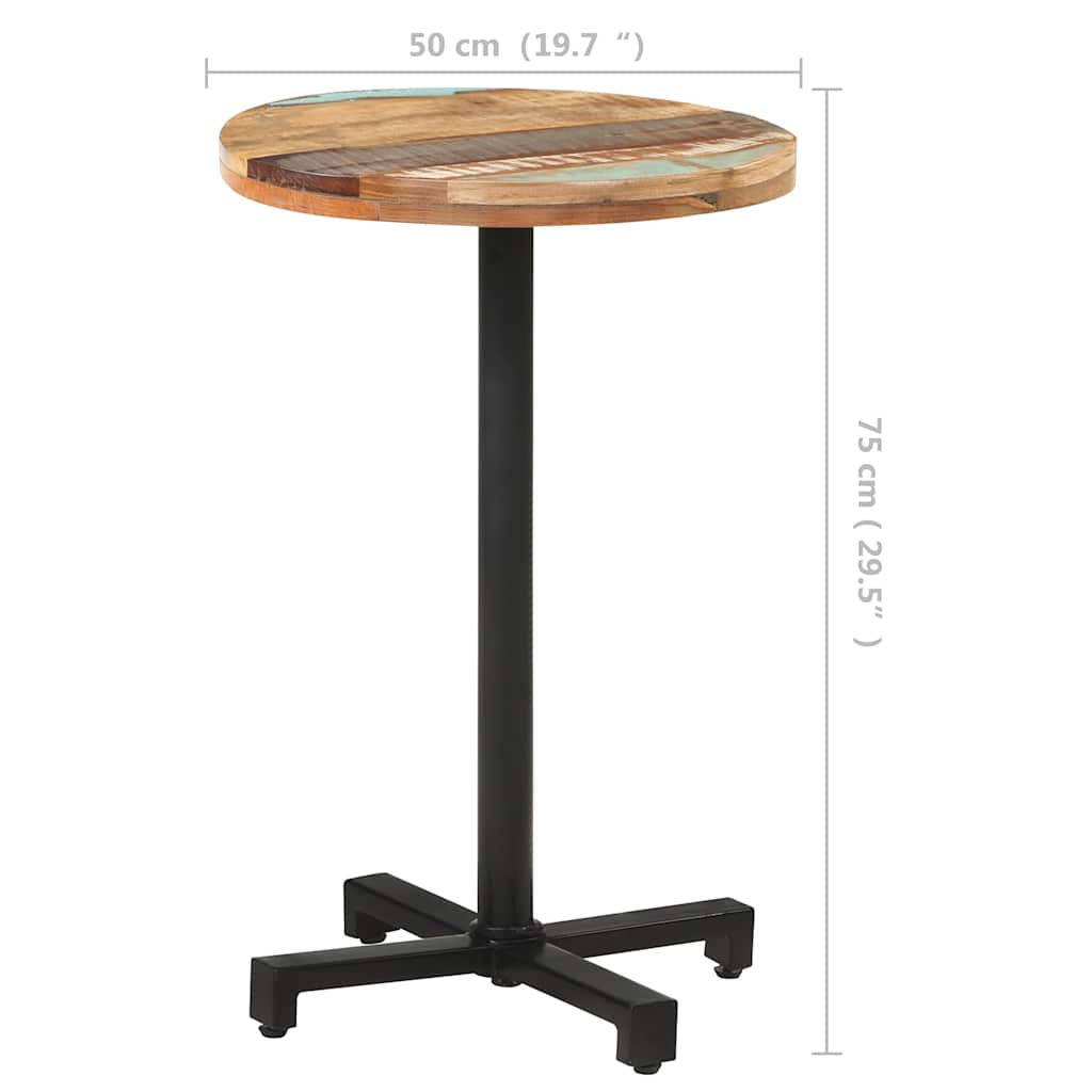 Bistro stol okrugli Ø 50 x 75 cm od masivnog obnovljenog drva