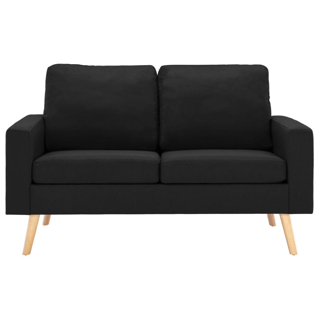 2-dijelni set sofa od tkanine crni