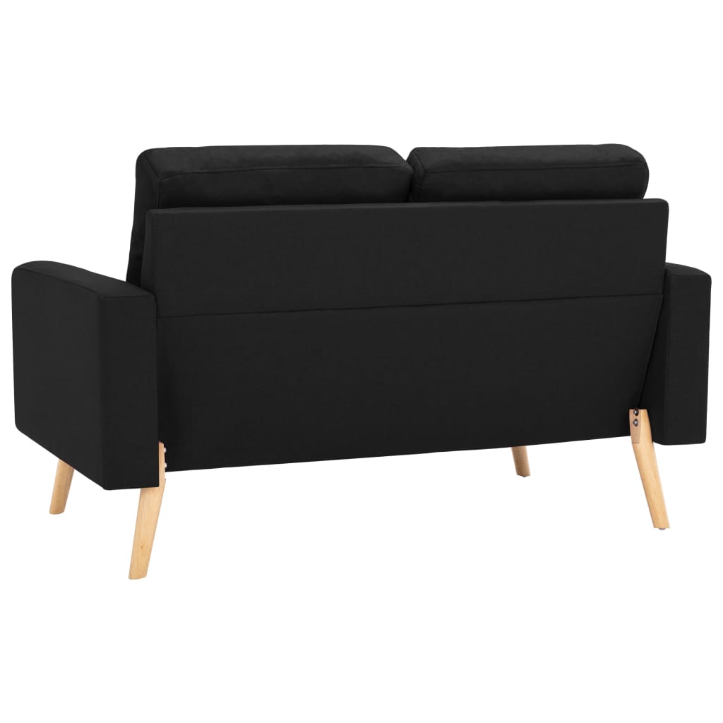2-dijelni set sofa od tkanine crni
