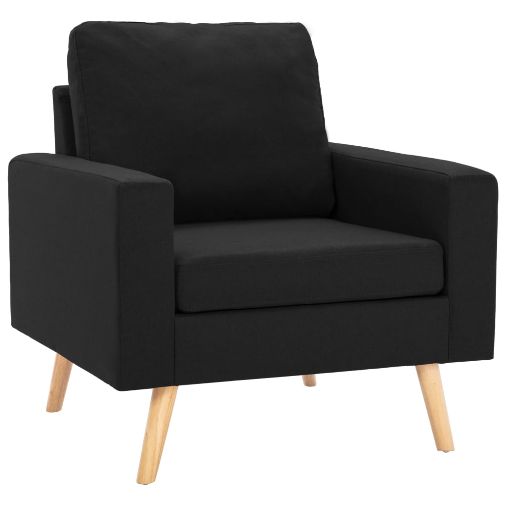 2-dijelni set sofa od tkanine crni