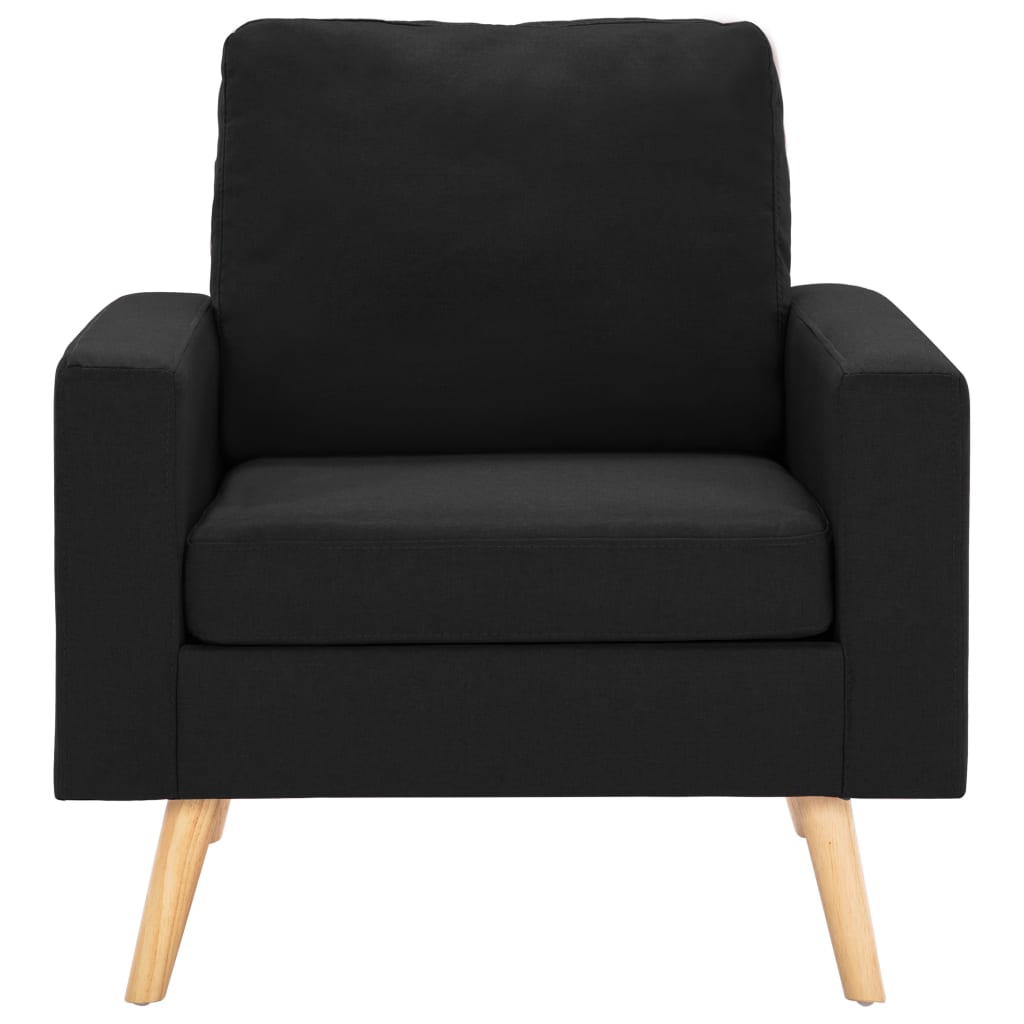 2-dijelni set sofa od tkanine crni