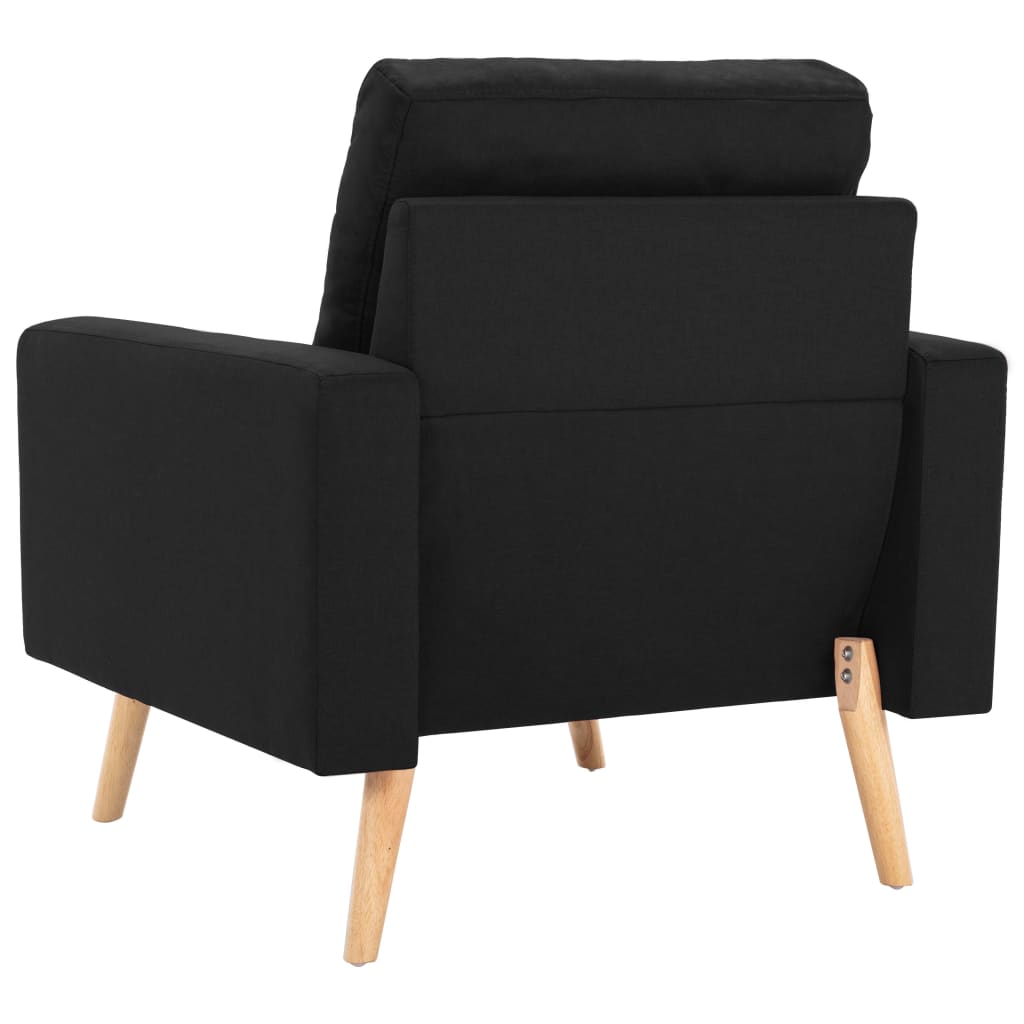 2-dijelni set sofa od tkanine crni
