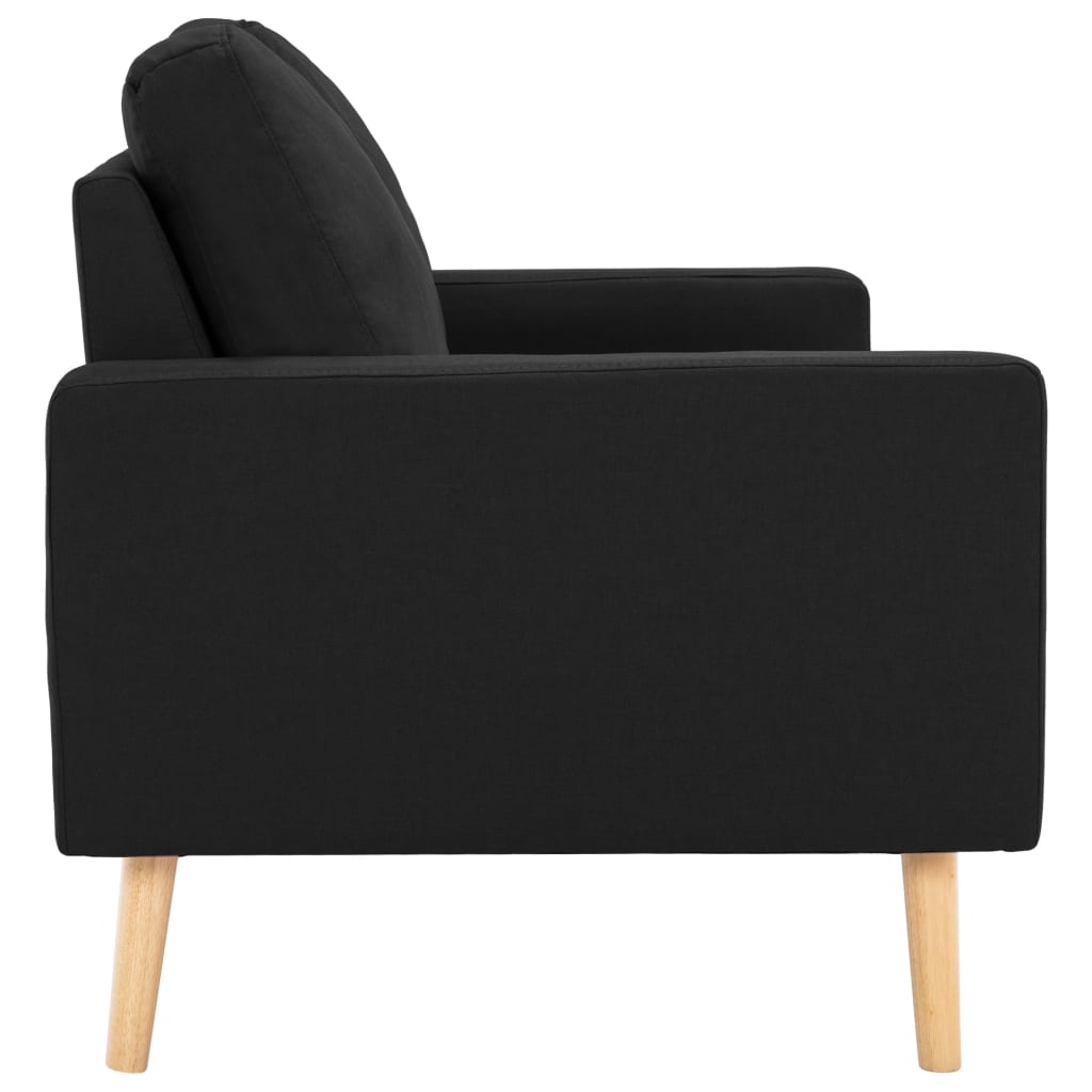 2-dijelni set sofa od tkanine crni