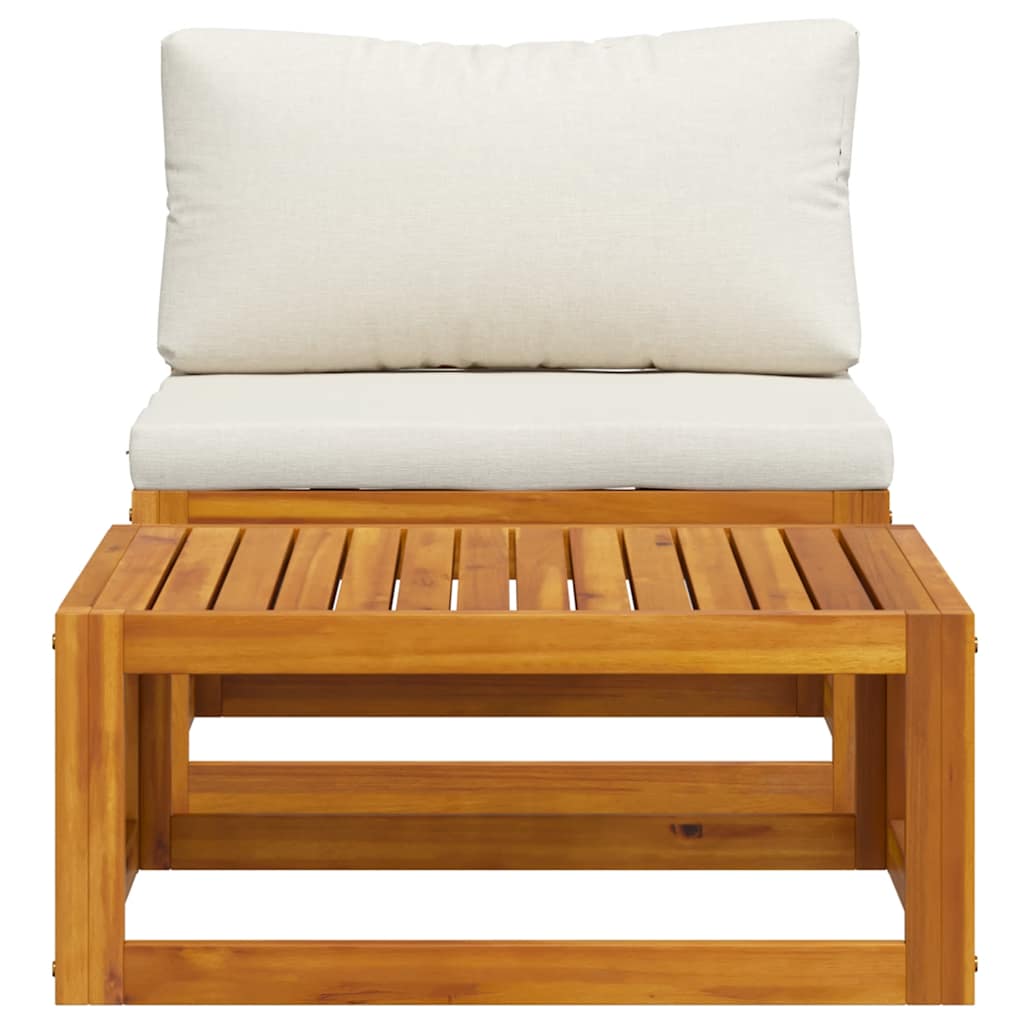 2-dijelna vrtna garnitura od masivnog drva bagrema s jastucima