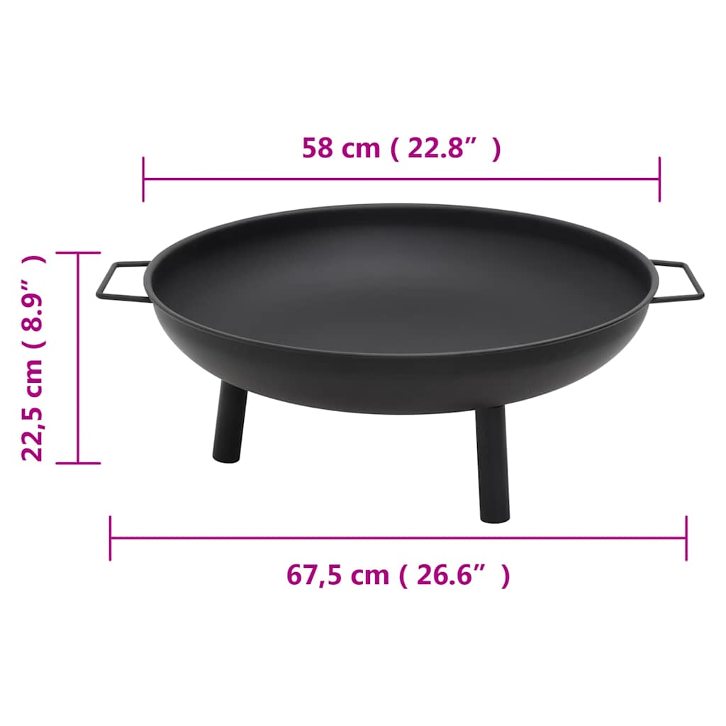 Posuda za vatru 67,5 x 58 x 22,5 cm čelična