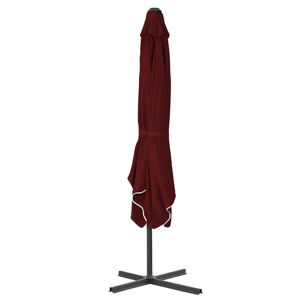 Vrtni suncobran s čeličnim stupom 250 x 250 x 230 cm bordo
