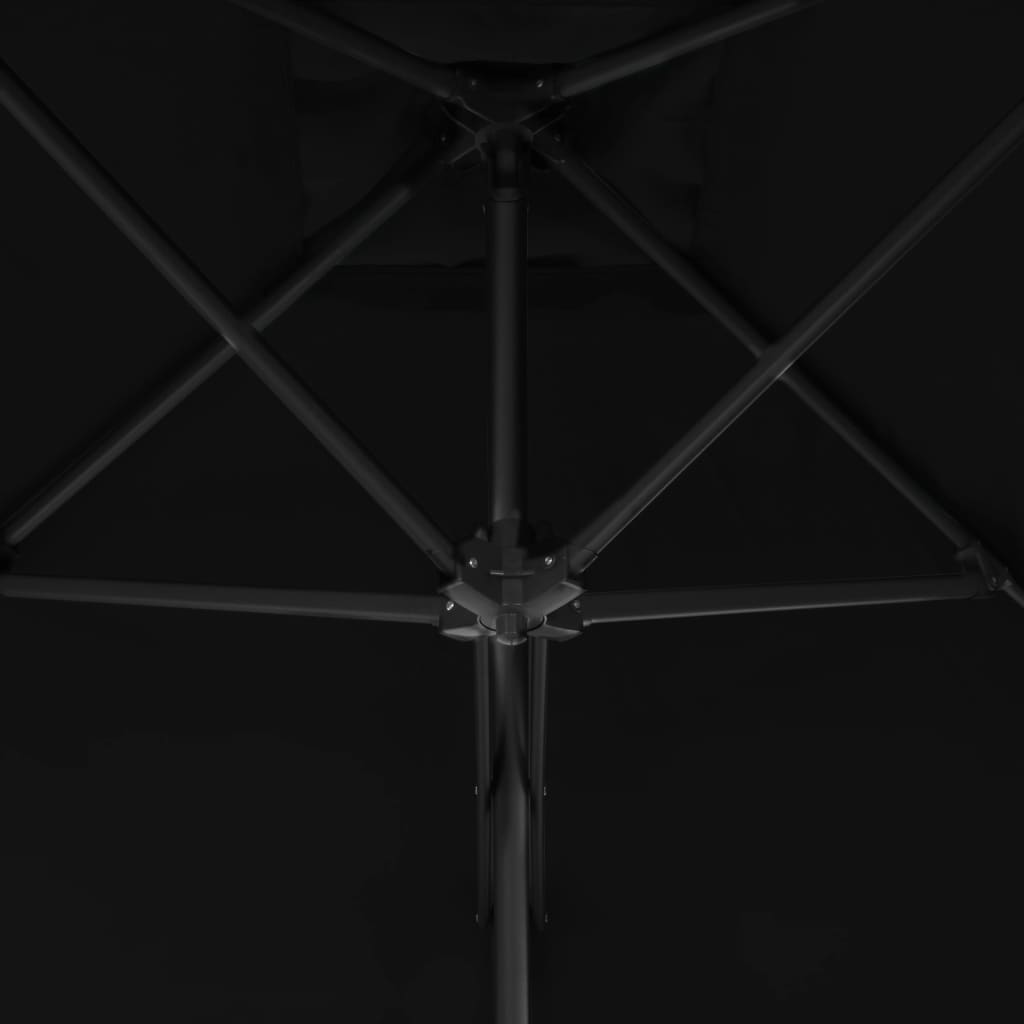 Vrtni suncobran s čeličnim stupom crni 250 x 250 x 230 cm