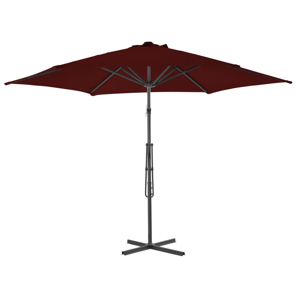 Vrtni suncobran s čeličnim stupom 300 x 230 cm bordo