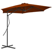 Vrtni suncobran s čeličnim stupom 300 x 230 cm terakota