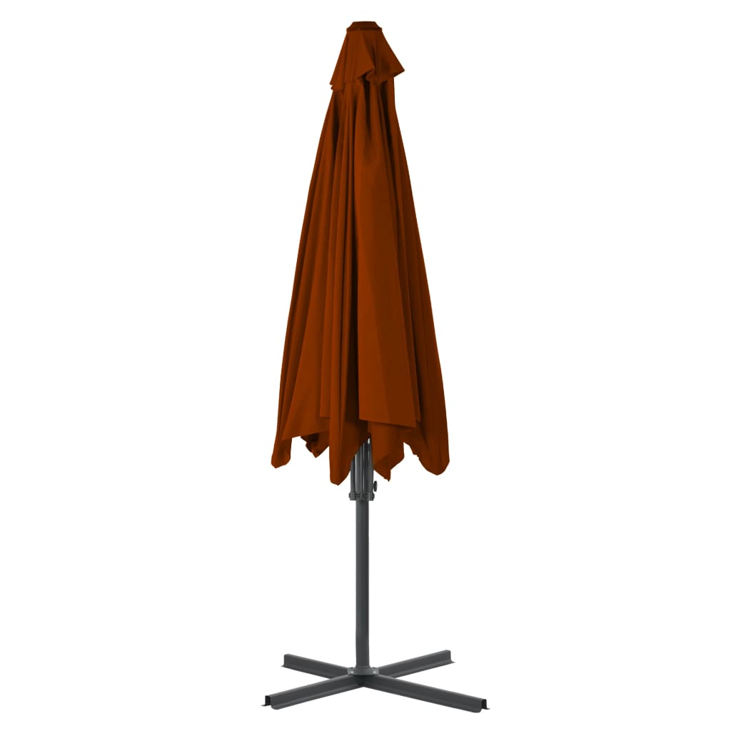 Vrtni suncobran s čeličnim stupom 300 x 230 cm terakota