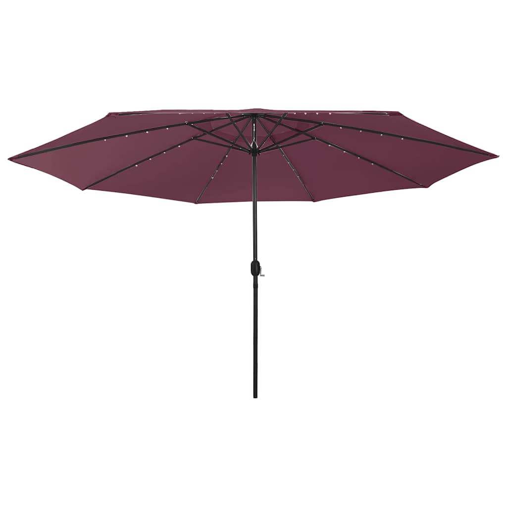 Vrtni suncobran s LED svjetlima 400 cm bordo