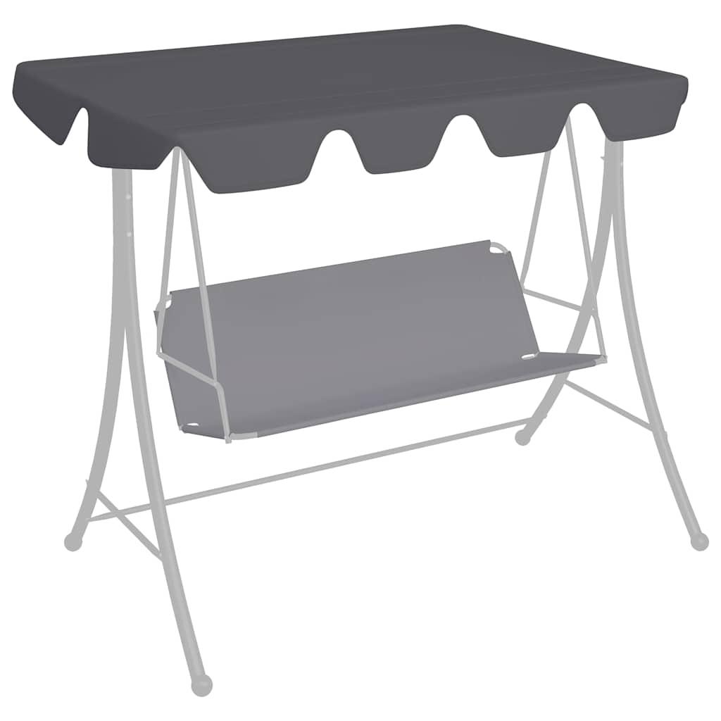 Zamjenski krov za vrtnu ljuljačku antracit 150/130x105/70 cm