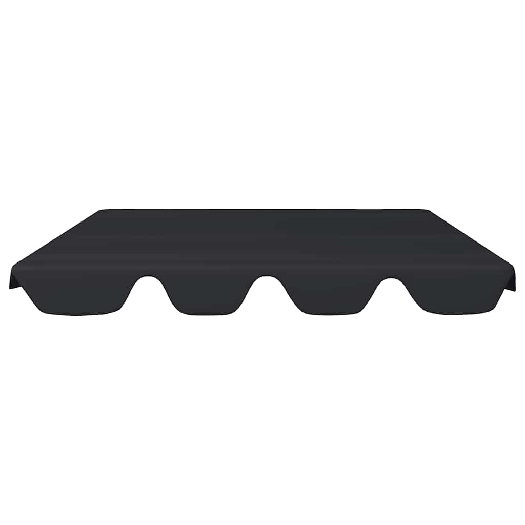 Zamjenski krov za vrtnu ljuljačku crni 150/130 x 105/70 cm