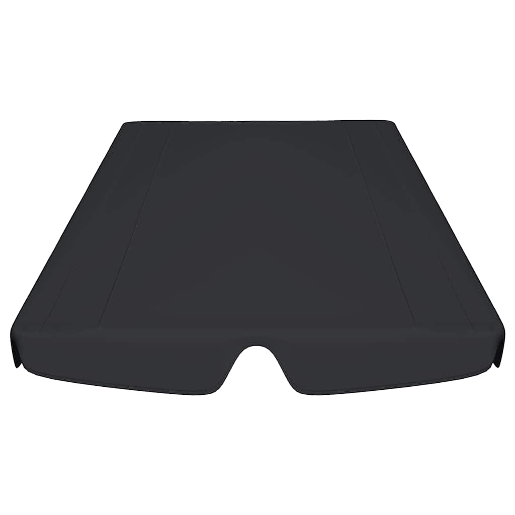 Zamjenski krov za vrtnu ljuljačku crni 150/130 x 105/70 cm