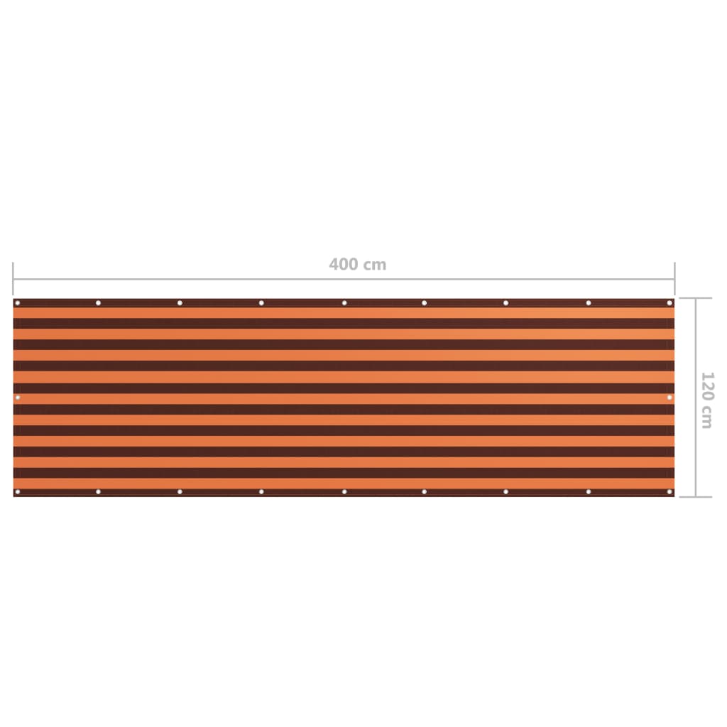 Balkonski zastor narančasto-smeđi 120x400 cm od tkanine Oxford