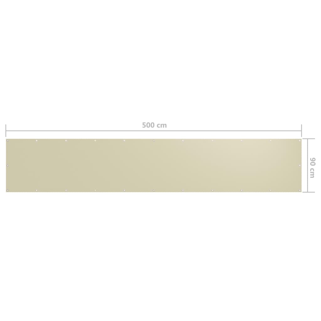 Balkonski zastor krem 90 x 500 cm od tkanine Oxford