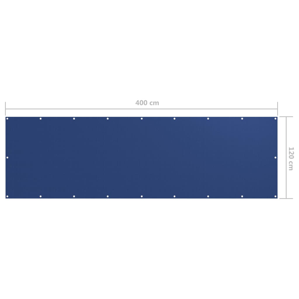 Balkonski zastor plavi 120 x 400 cm od tkanine Oxford