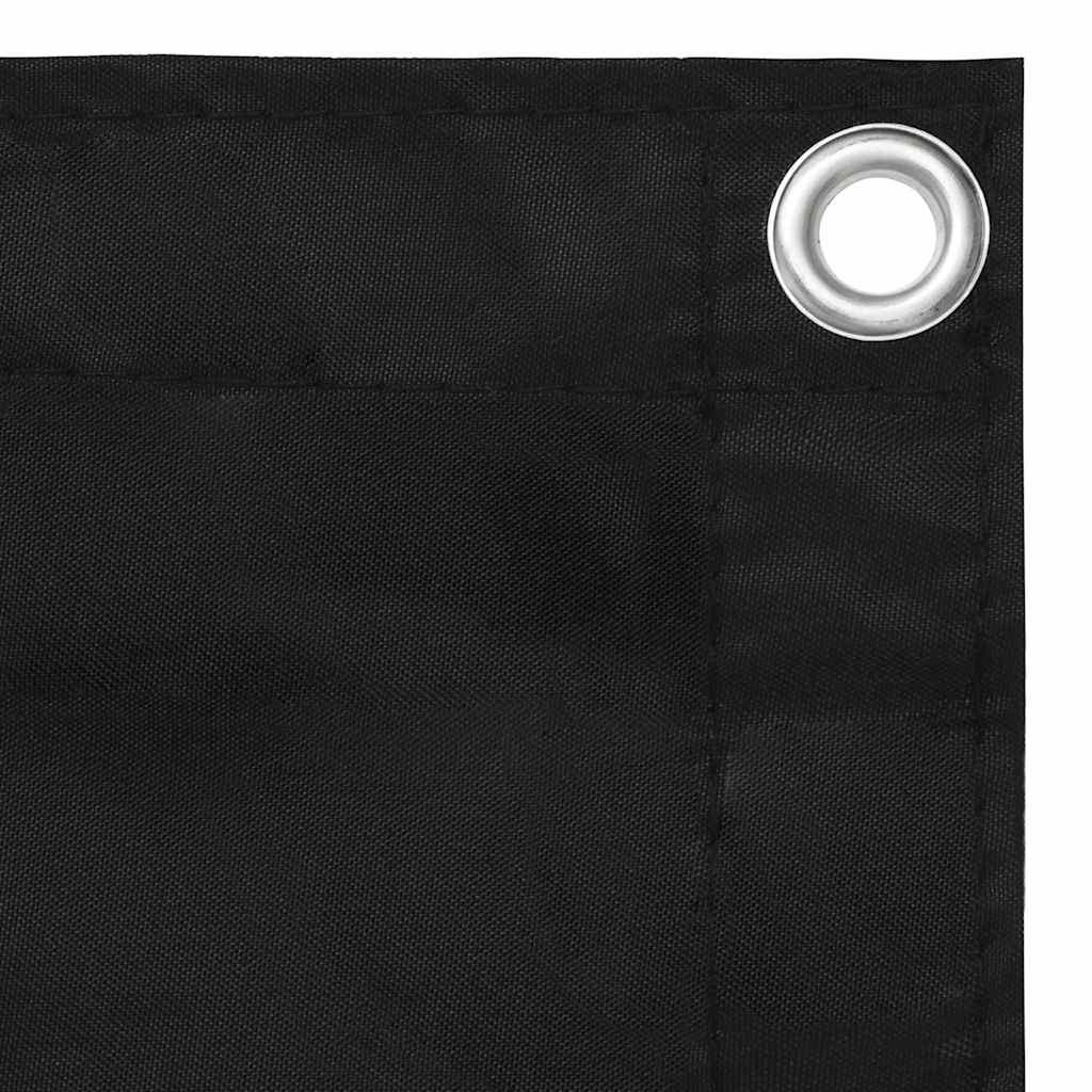 Balkonski zastor crni 75 x 600 cm od tkanine Oxford