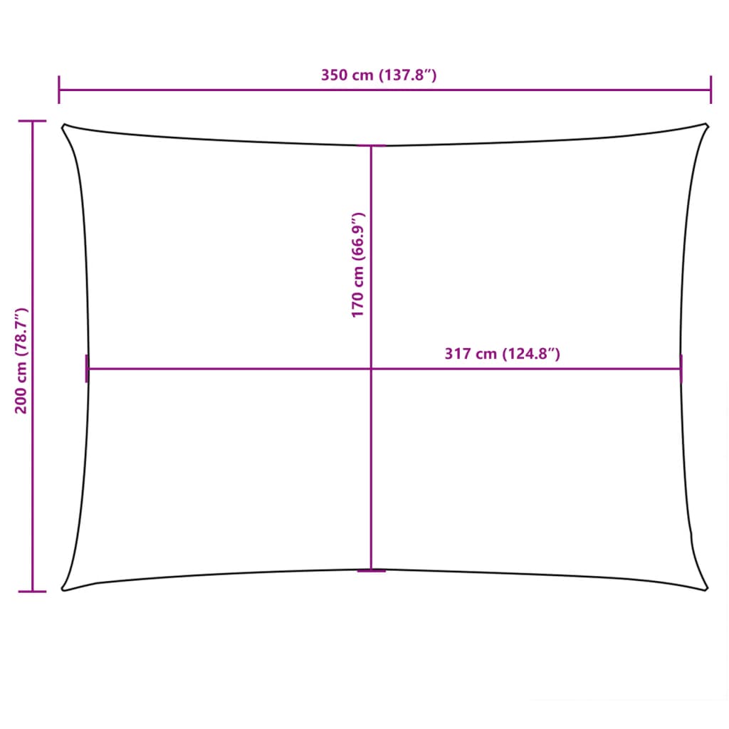 Jedro protiv sunca od tkanine Oxford pravokutno 2 x 3,5 m krem
