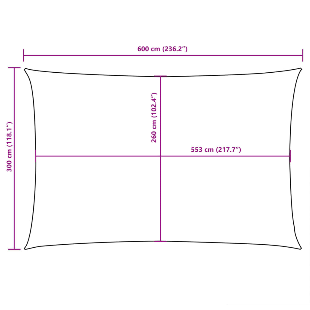 Jedro protiv sunca od tkanine Oxford pravokutno 3 x 6 m krem