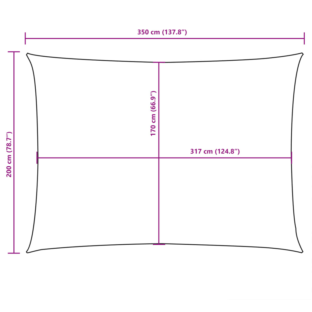 Jedro protiv sunca od tkanine Oxford pravokutno 2x3,5 m bijelo
