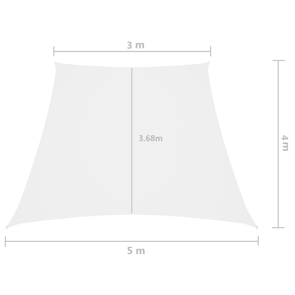 Jedro protiv sunca od tkanine Oxford trapezno 3/5 x 4 m bijelo