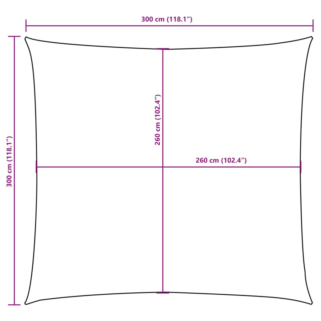 Jedro protiv sunca od tkanine četvrtasto 3 x 3 m boja cigle