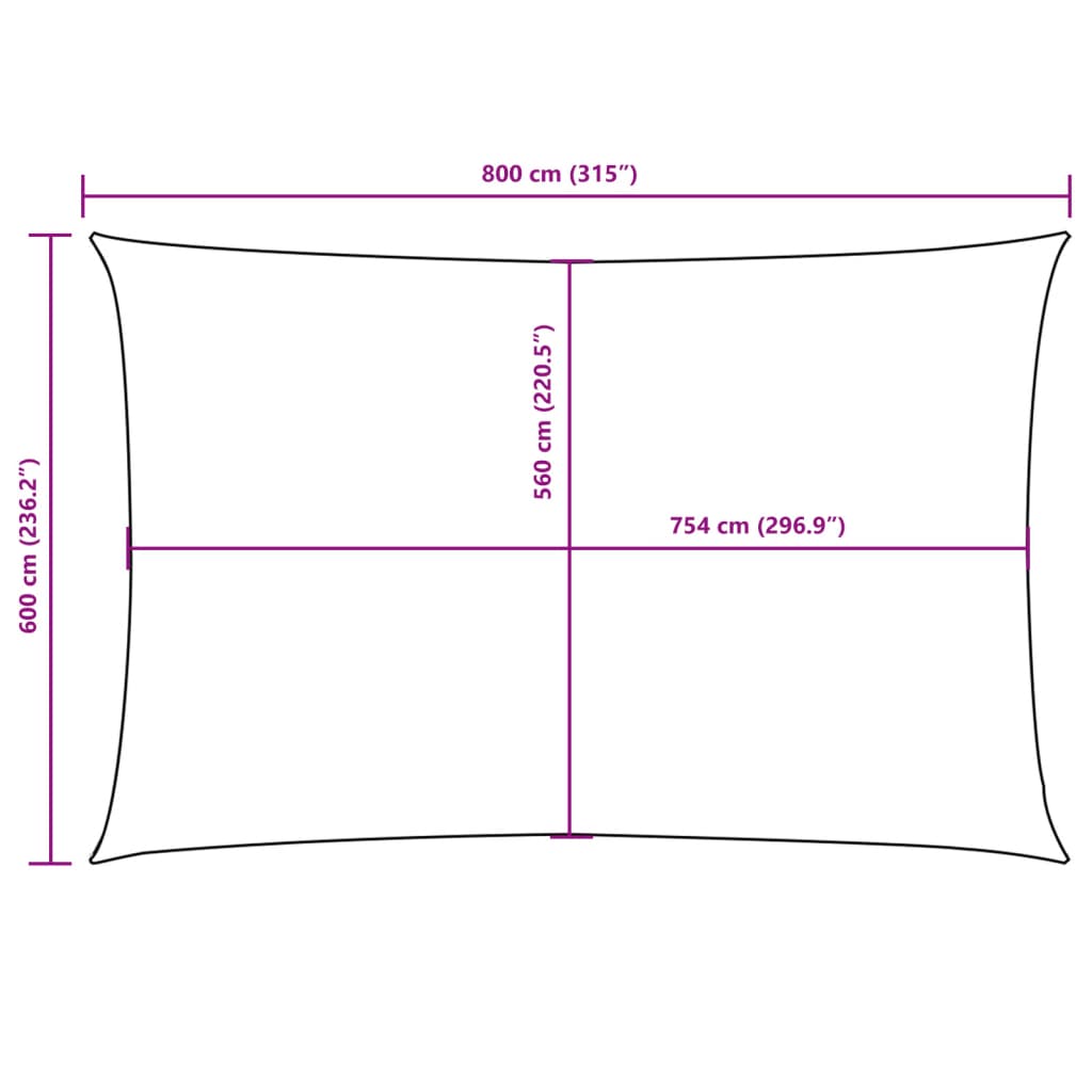 Jedro protiv sunca od tkanine Oxford pravokutno 6x8 m terakota