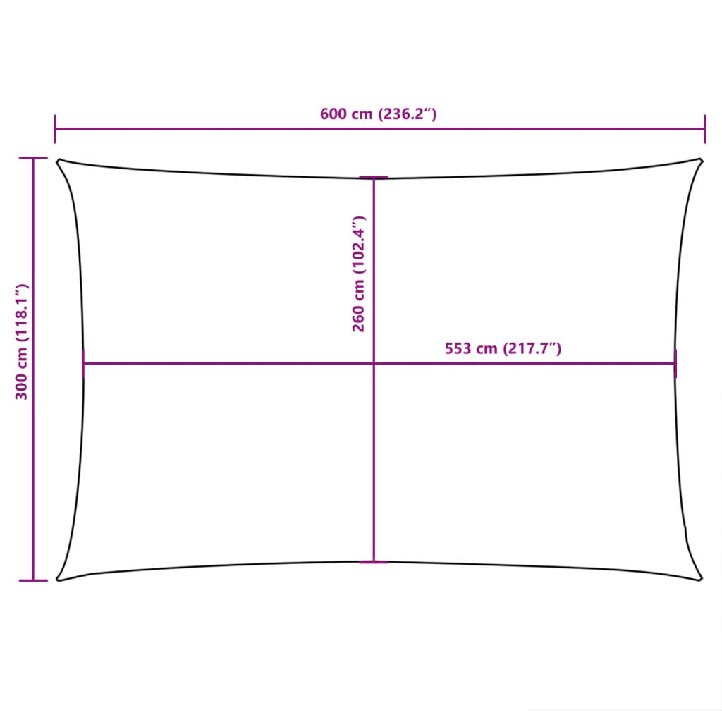 Jedro protiv sunca od tkanine Oxford pravokutno 3 x 6 m plavo