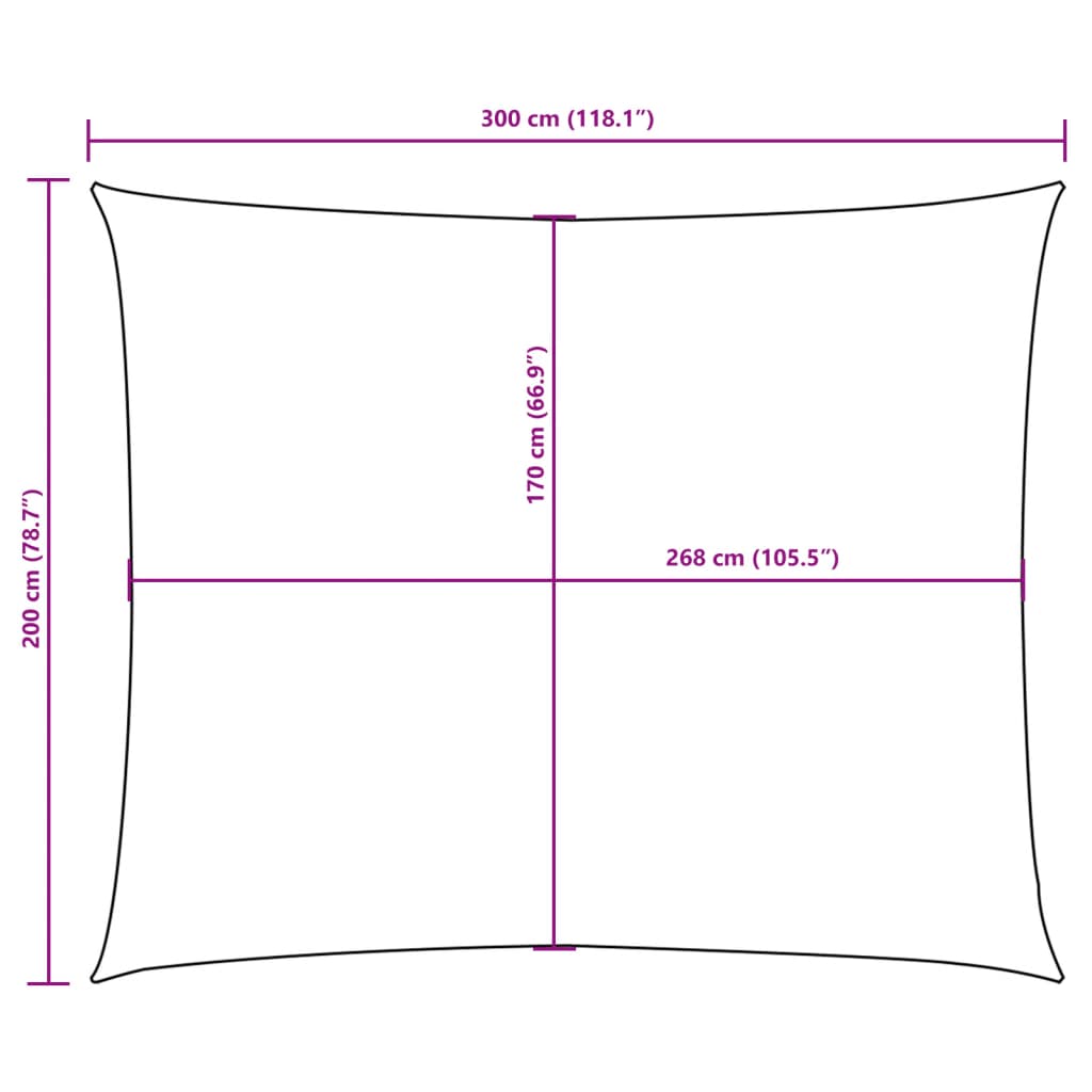 Jedro protiv sunca od tkanine Oxford pravokutno 2 x 3 m crveno