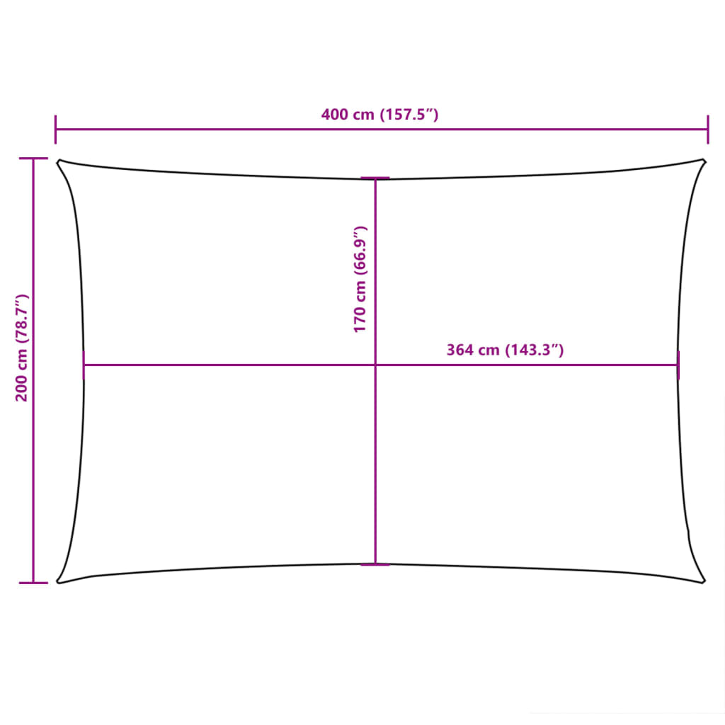 Jedro protiv sunca od tkanine Oxford pravokutno 2 x 4 m crveno