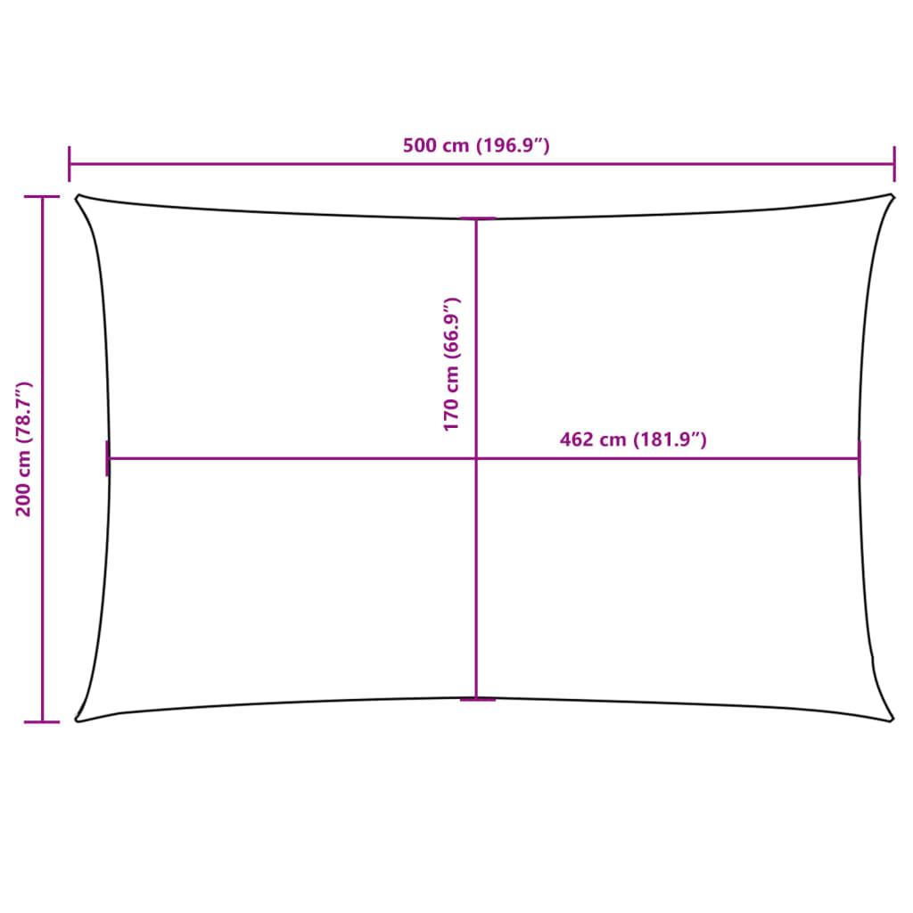 Jedro protiv sunca od tkanine Oxford pravokutno 2 x 5 m crveno