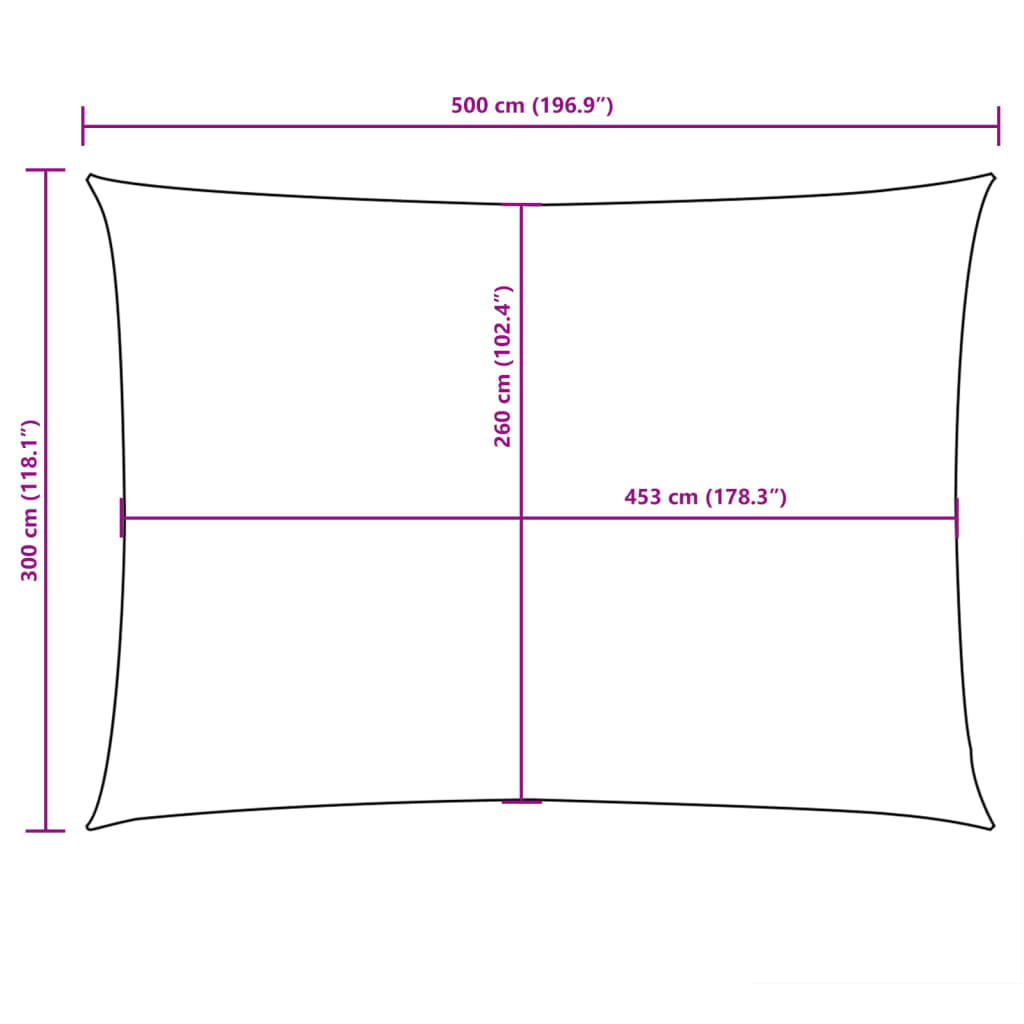 Jedro protiv sunca od tkanine Oxford pravokutno 3 x 6 m crveno