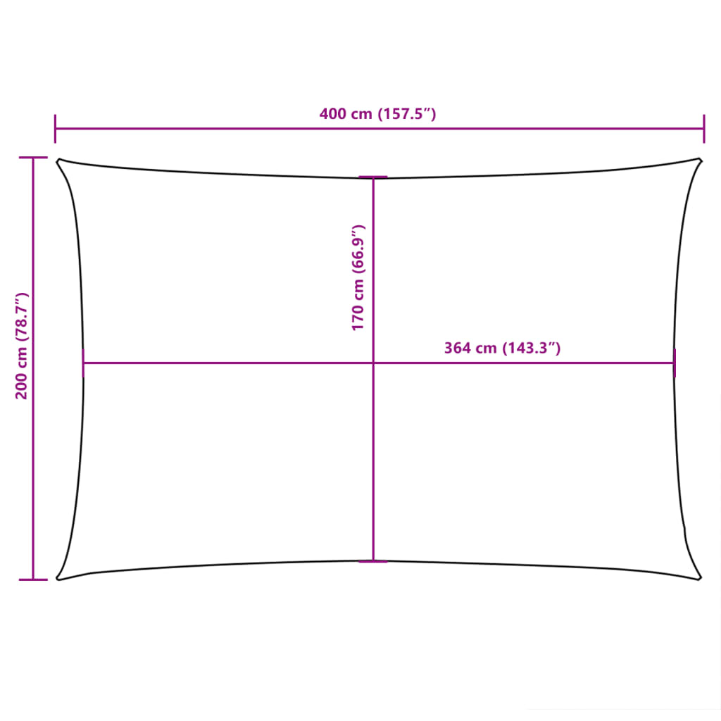 Jedro protiv sunca od tkanine Oxford pravokutno 2 x 4 m crno
