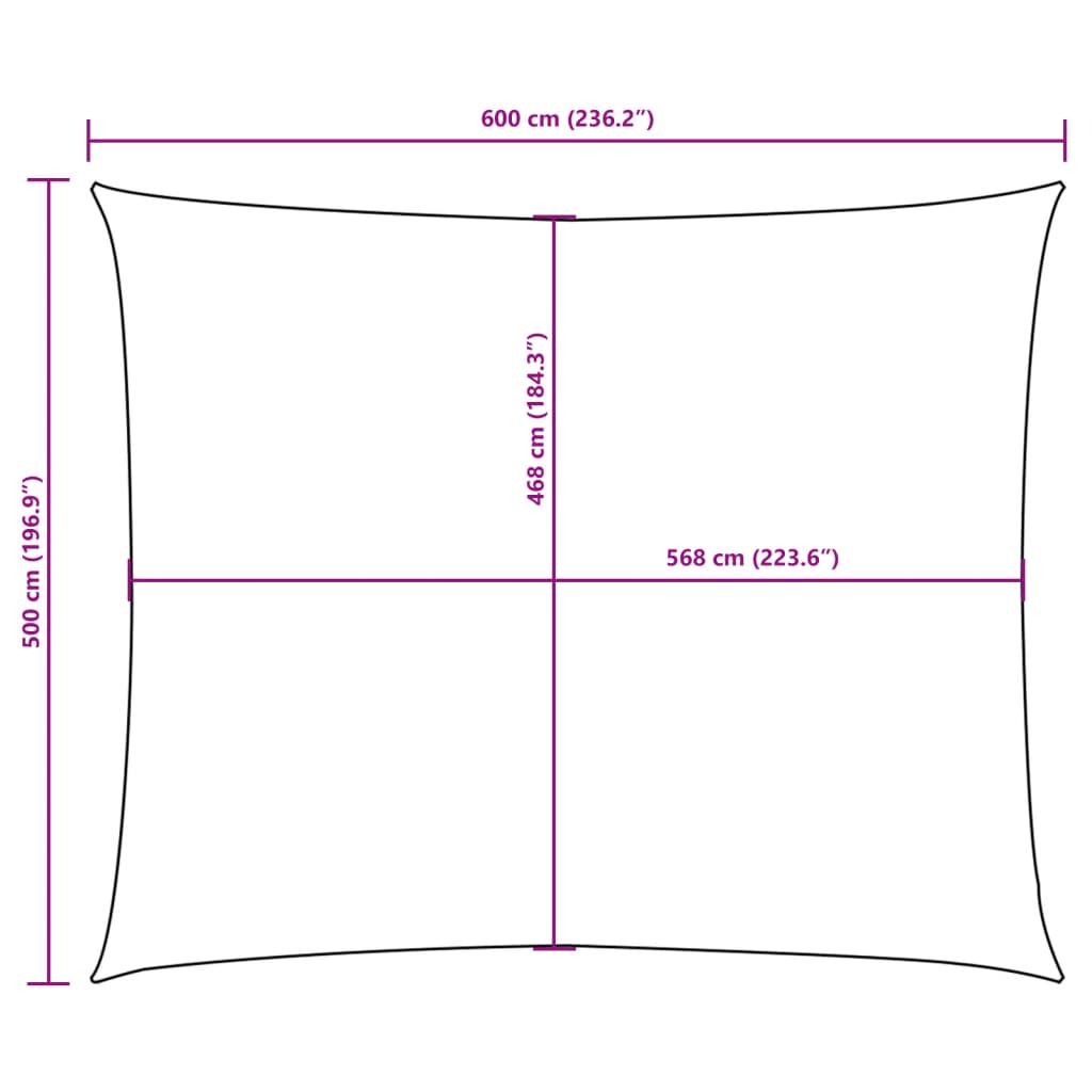 Jedro protiv sunca od tkanine Oxford pravokutno 5 x 6 m crno