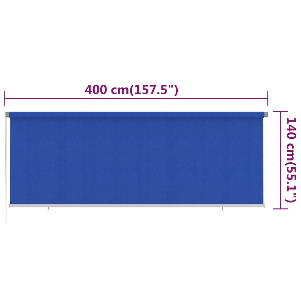 Vanjska roleta za zamračivanje 400 x 140 cm plava HDPE