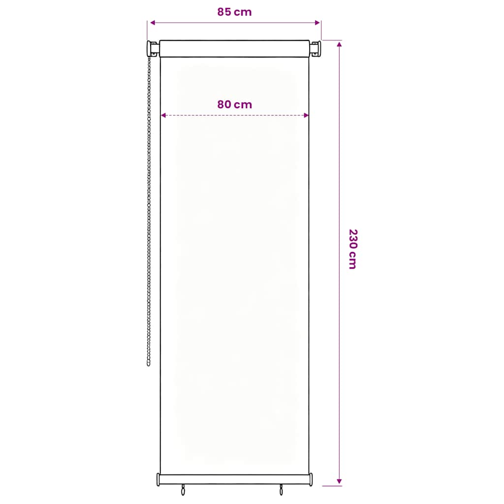 Vanjska rolo zavjesa 85 (Š) x 230 (V) cm Plava HDPE