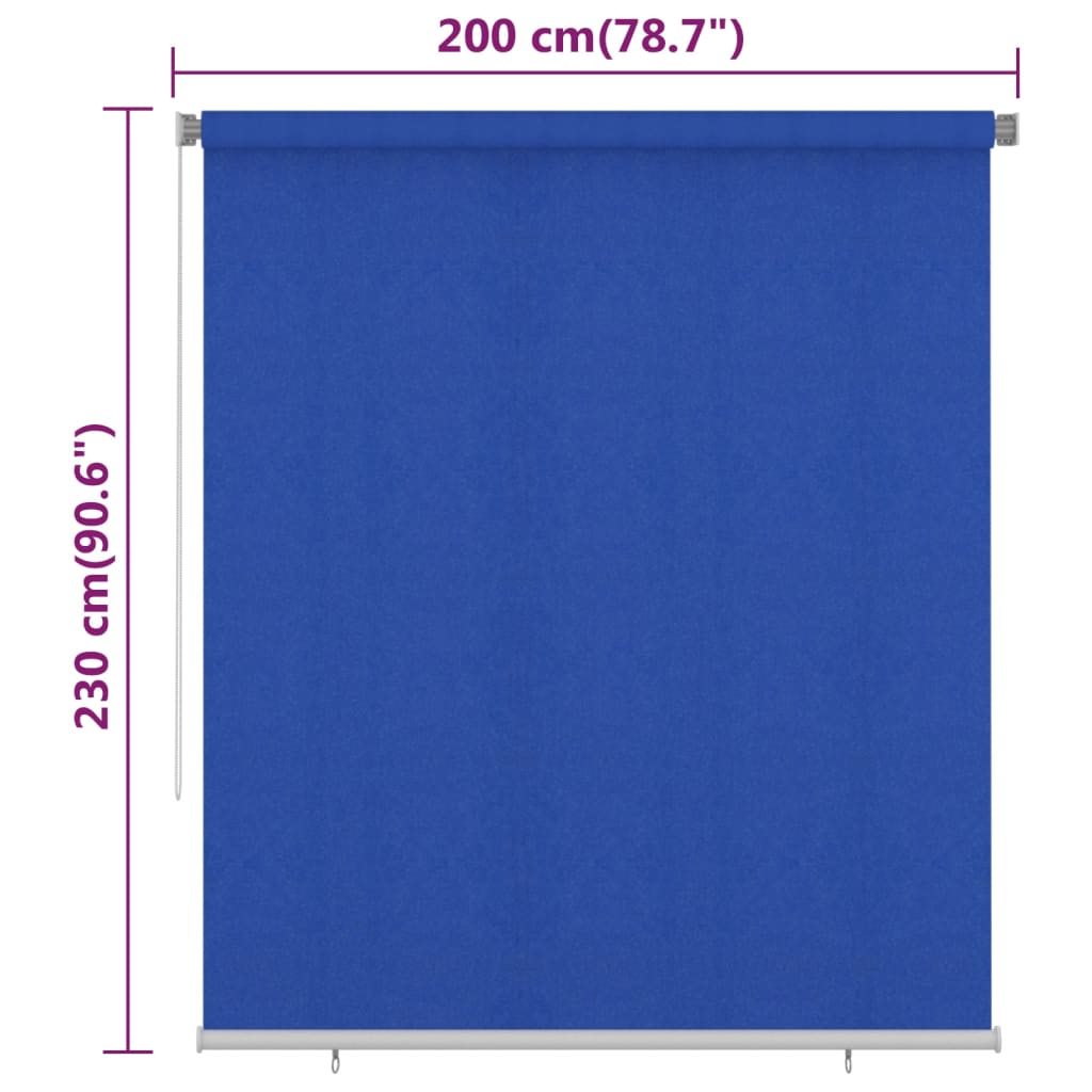 Vanjska roleta za zamračivanje 200 x 230 cm plava HDPE