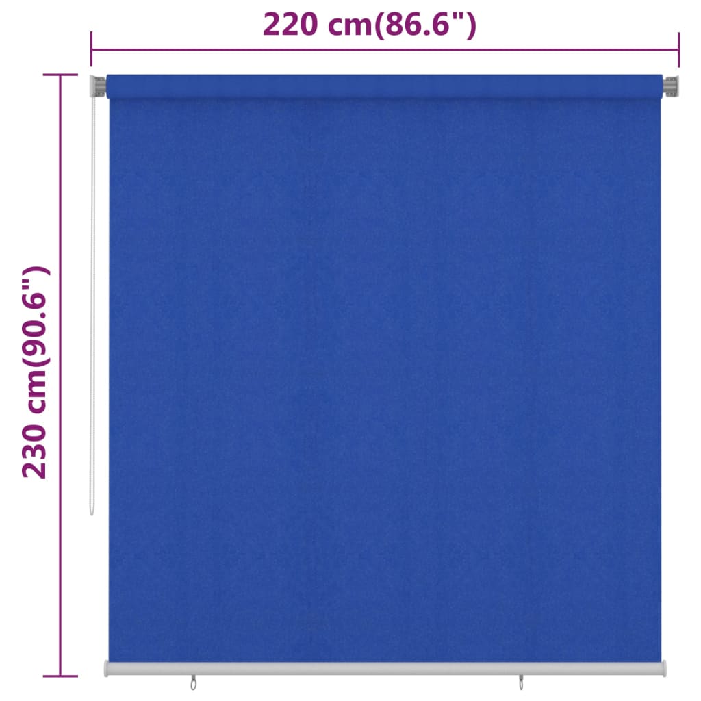 Vanjska roleta za zamračivanje 220 x 230 cm plava HDPE