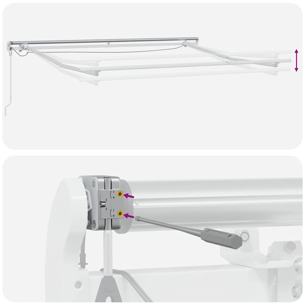 Okvir tende S LED lampica Bijelo 350 x 250 cm Aluminij