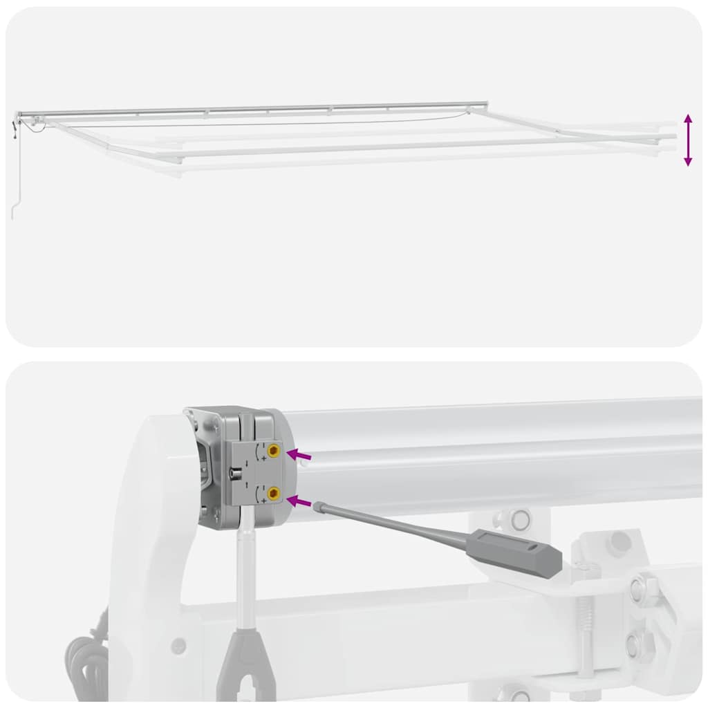 Okvir tende S LED lampica Bijelo 600 × 300 cm Aluminij