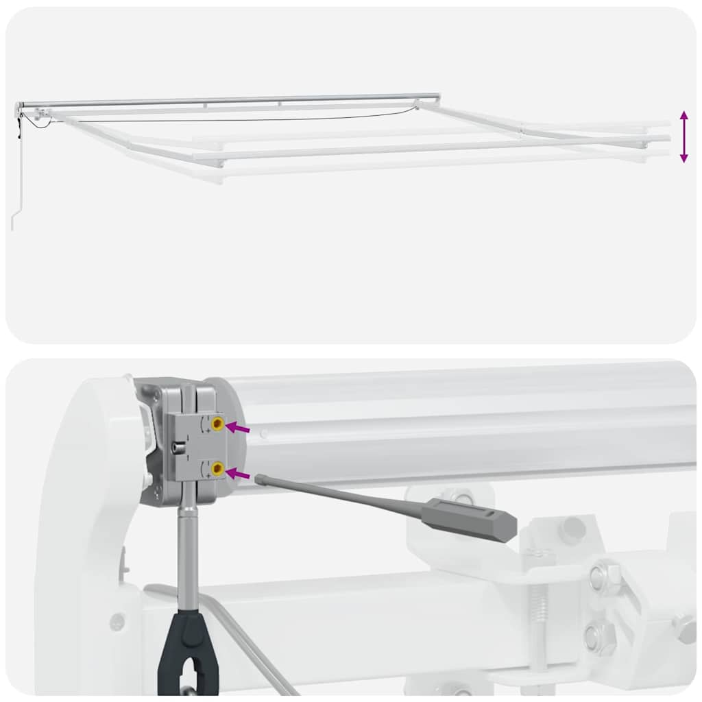 Okvir tende S LED lampica Bijelo 500 × 350 cm Aluminij