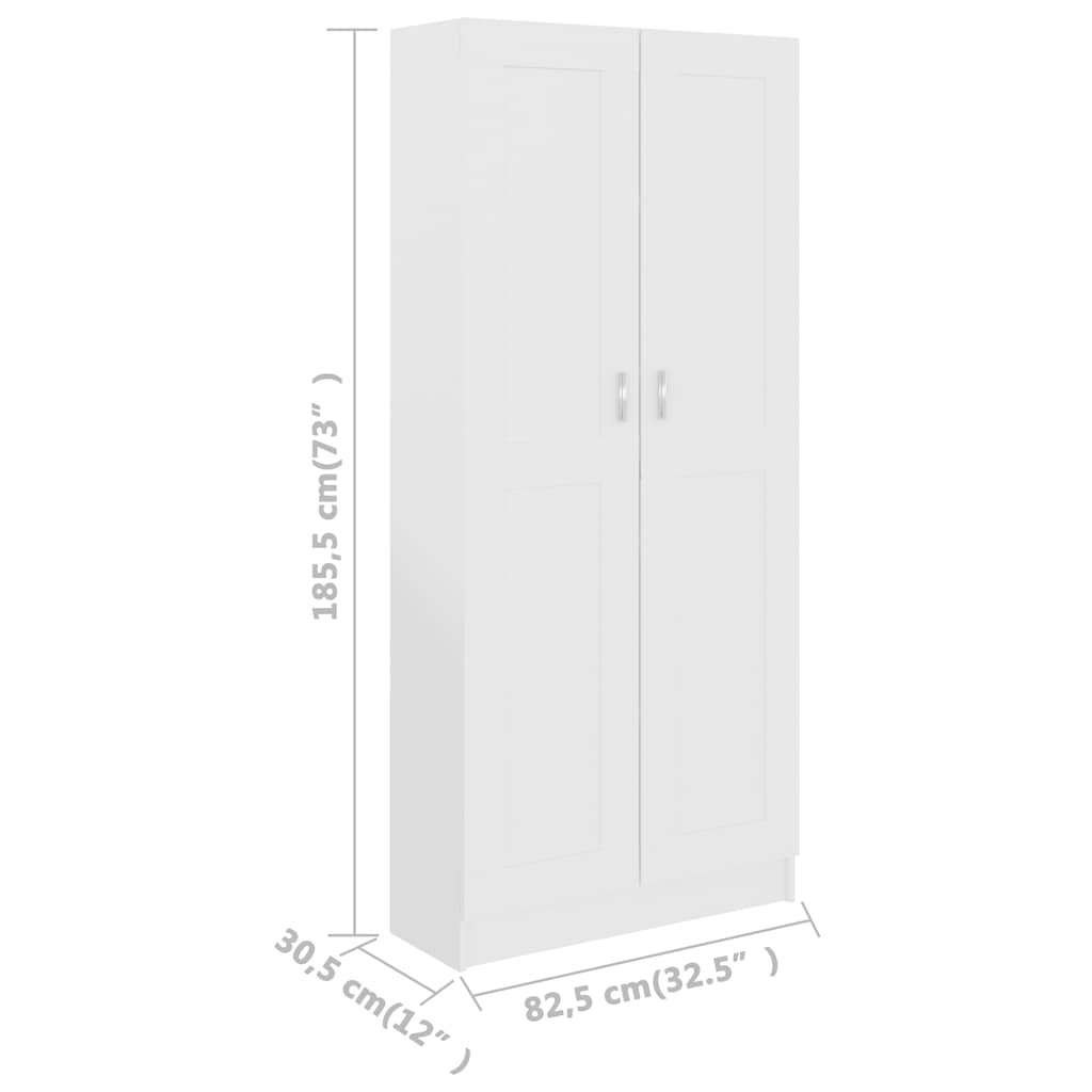 Ormarić za knjige bijeli 82,5x30,5x185,5 cm konstruirano drvo