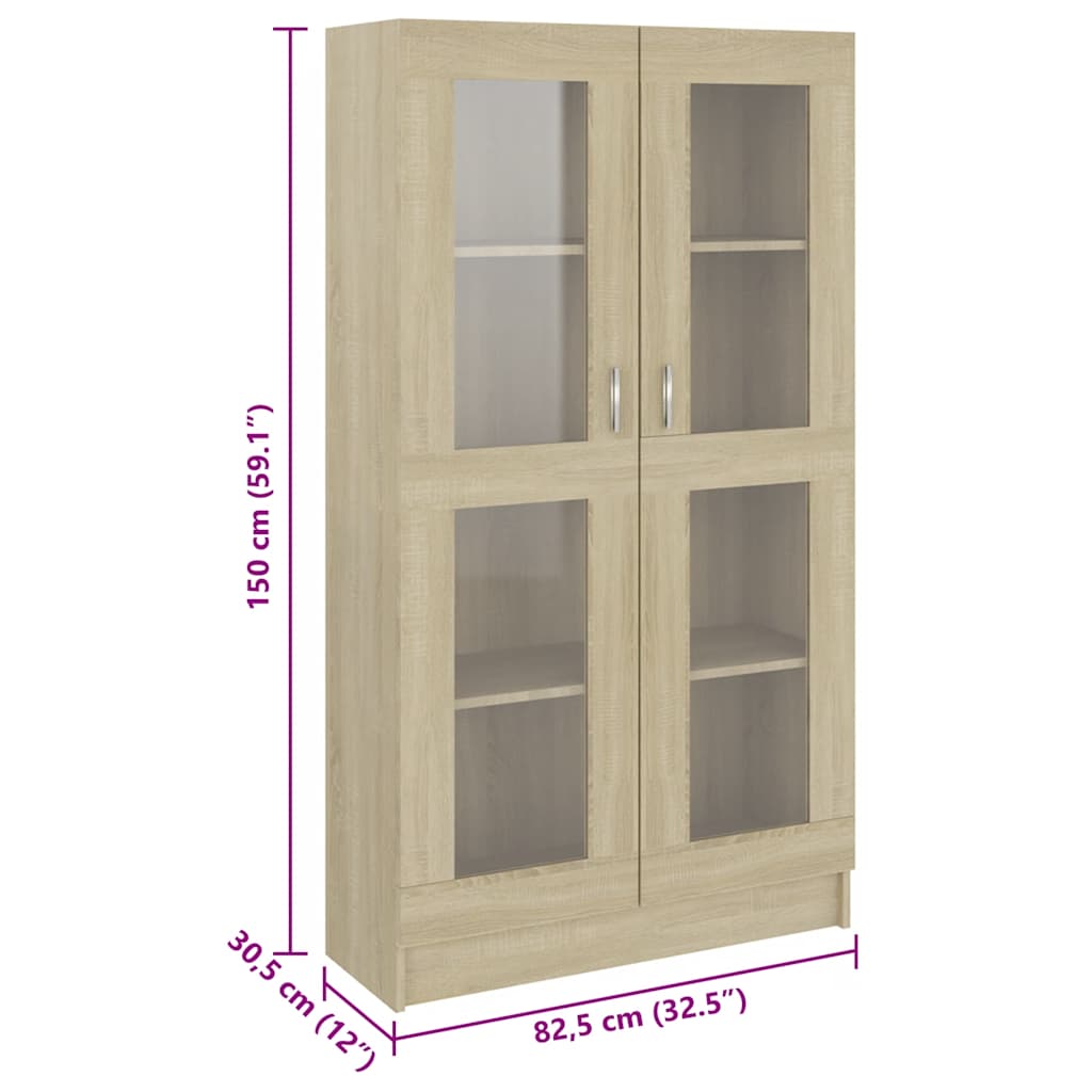 Vitrina boja hrasta sonome 82,5x30,5x150 cm konstruirano drvo