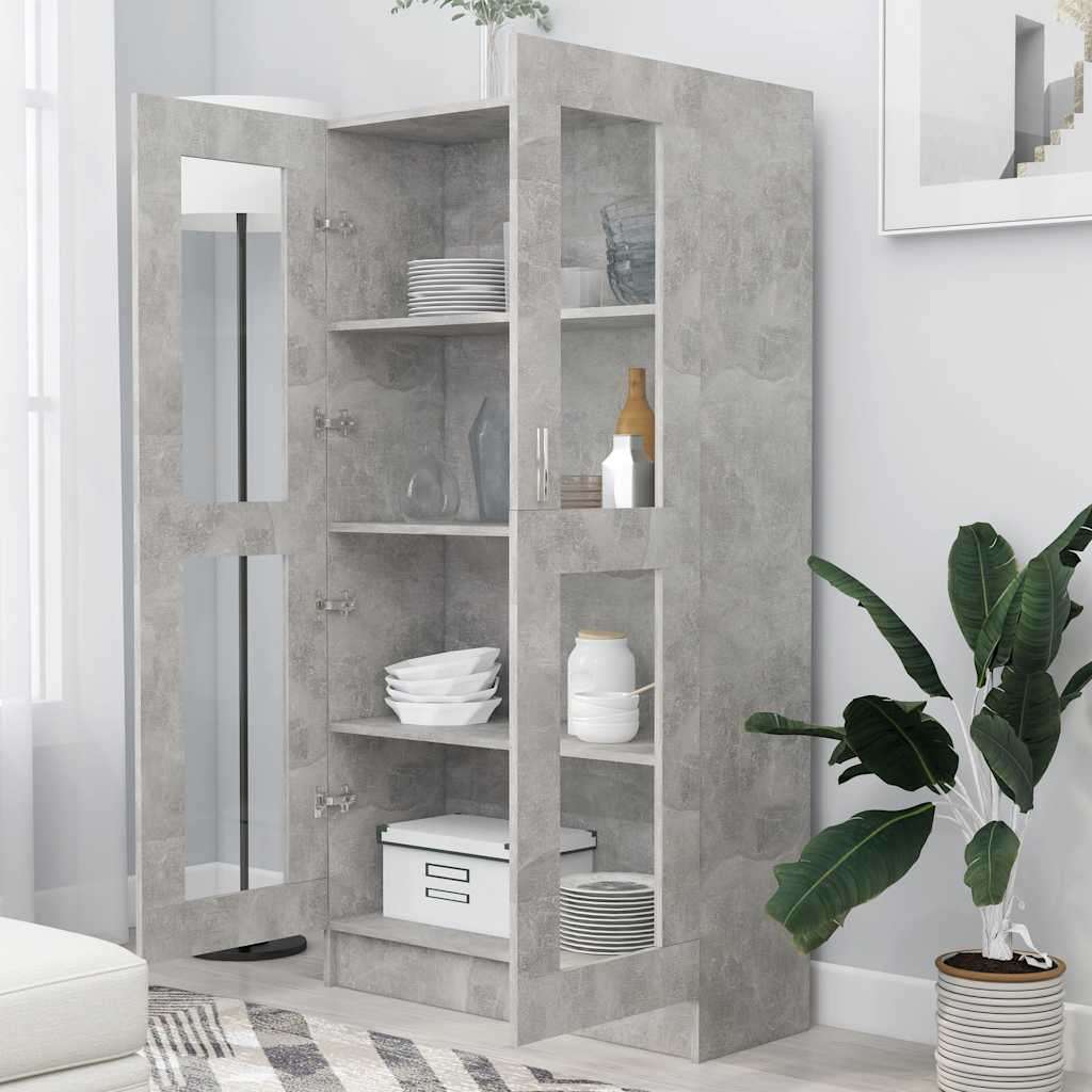 Vitrina siva boja betona 82,5 x 30,5 x 150 cm konstruirano drvo
