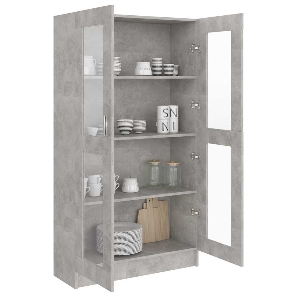 Vitrina siva boja betona 82,5 x 30,5 x 150 cm konstruirano drvo
