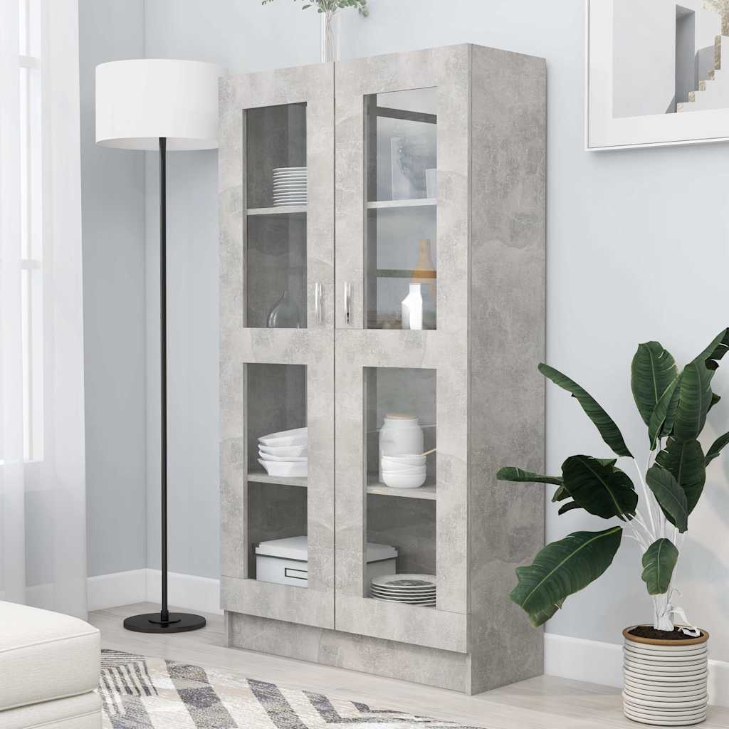Vitrina siva boja betona 82,5 x 30,5 x 150 cm konstruirano drvo