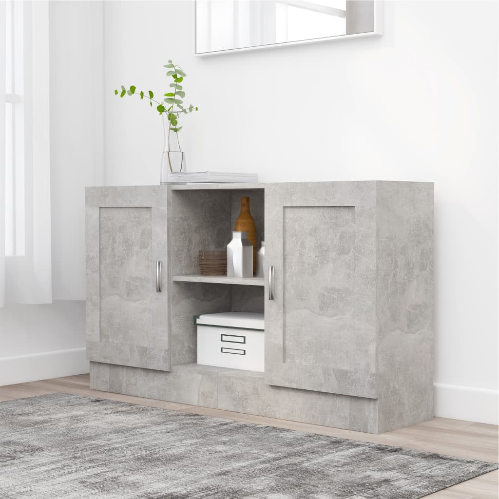 Komoda siva boja betona 120 x 30,5 x 70 cm konstruirano drvo